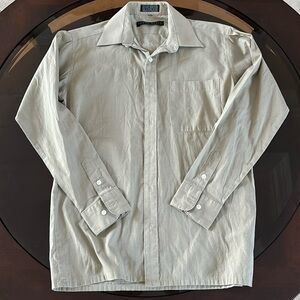 Perry Ellis Beige Cotton Button Down Dress Shirt Boys 12
